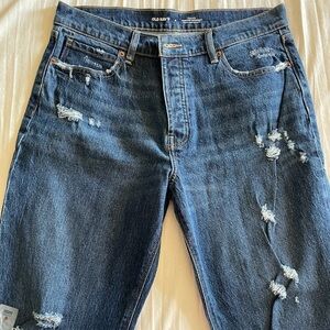 Old Navy Women's High Rise Slouchy Straight Jeans - Distressed
